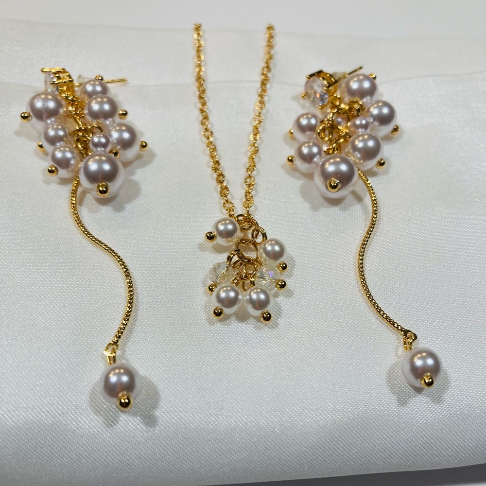 Necklace For Woman, 18K Gold Plated Chain, Pearl Pendant